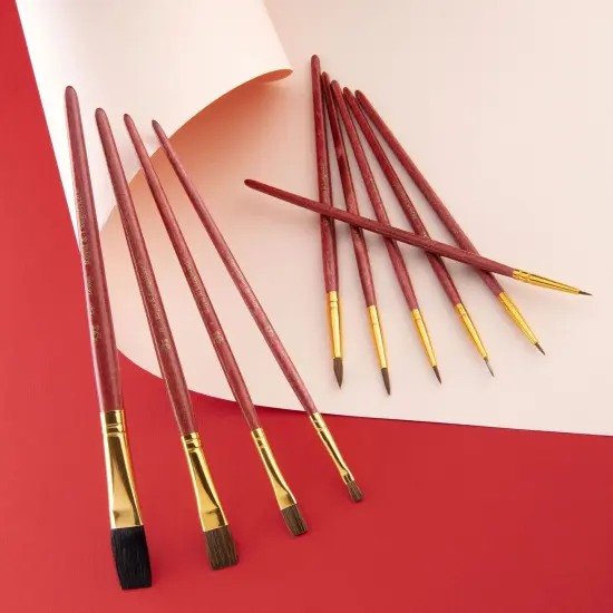 RSET-9153 | 10pc Camel Hair Variety Brush Set {5}