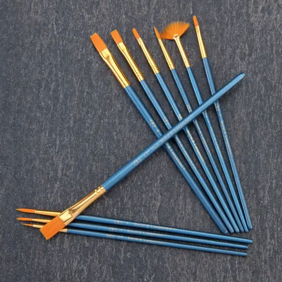 RSET-9194 | 10pc Golden Taklon Variety Brush Set {5}