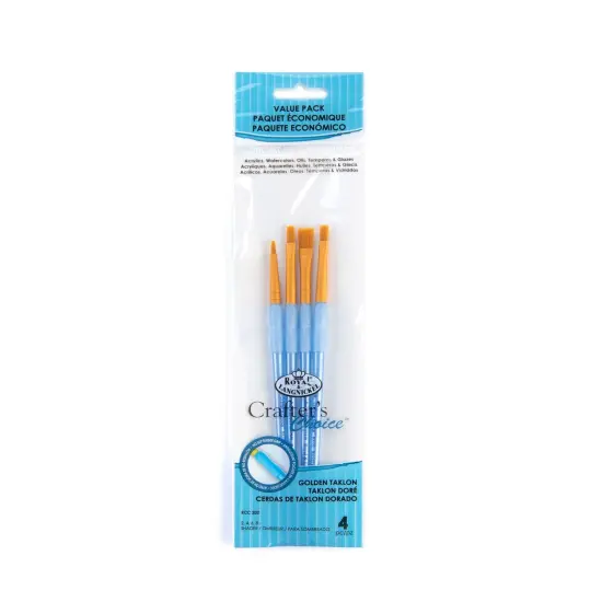 RCC 202 | Crafter's Choice&trade; 4pc Golden Taklon Shader Brush Set {1}