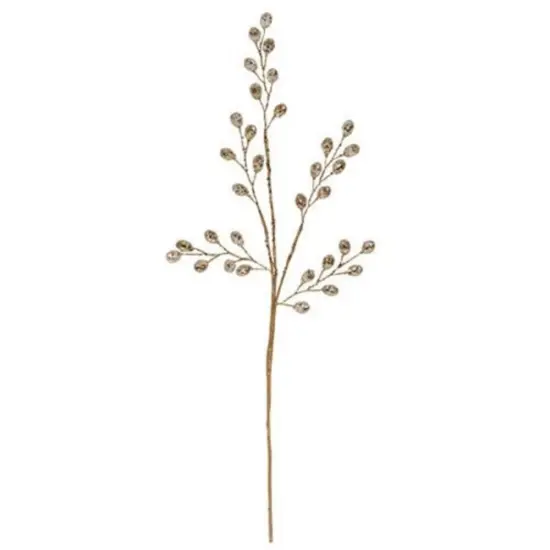 12&rdquo; Tall Gold Sparkle Crystal Pick with Beaded Branches for Holiday & Year-Round Decor {1}