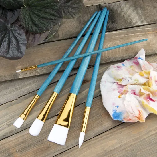 RSET-9188 | 5pc White Taklon Variety Brush Set {3}