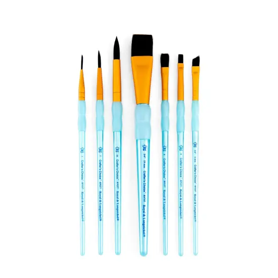 RCC 417 | Crafter's Choice&trade; 7pc Black Taklon Variety Brush Set {5}