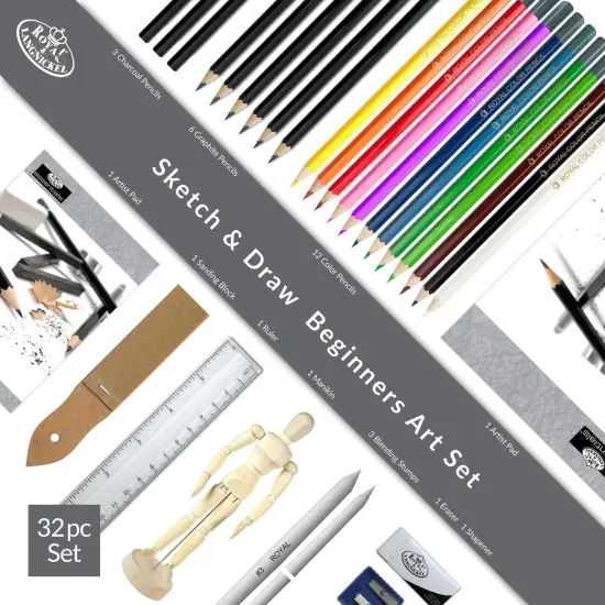 RSET-DS3000 | Essentials&trade; 32pc Sketching & Drawing Travel Art Set {4}