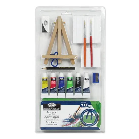 RSET-MS101 | Mini Acrylic Painting 16pc Easel Art Set {1}