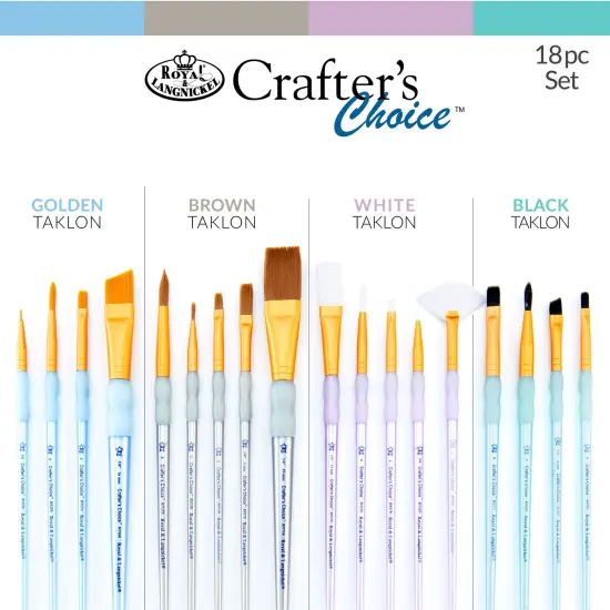 RCC 701 | Crafter's Choice&trade; 18pc Variety Taklon Brush Set {3}
