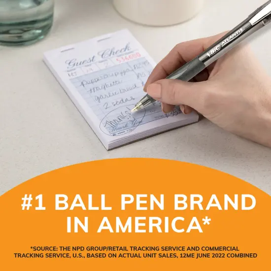 BIC Glide Black Retractable Ballpoint Pens, Medium Point (1.0mm), 12-Count Pack, Ultra Smooth Writing Black Pens {6}