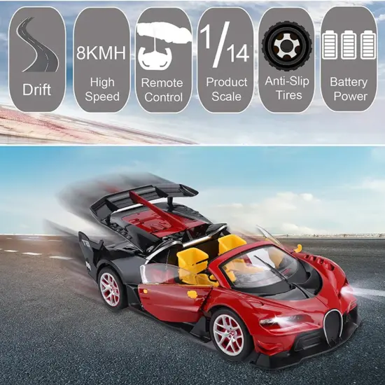 Kitcheniva Kids Toy 1:14 RC Car Remote Control Electric Open Doors Convertible Vehicle {3}