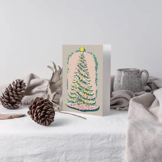 Vintage-Inspired Christmas Greeting Cards Boxed Set of 24 Holiday Notecards Featuring Retro Christmas Tree Designs, Perfect for Nostalgic and Festive Wishes {2}