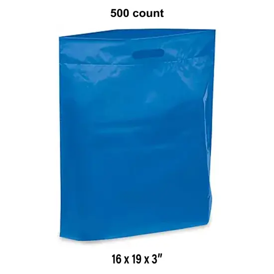 Die Cut Handle Bags Perfect for Parties & Events for 16 x 19 x 3" Blue {1}