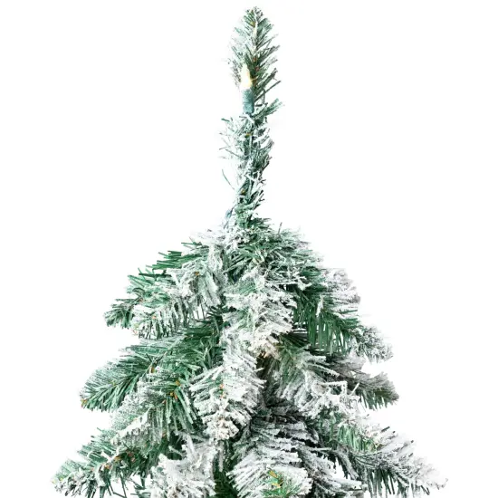 Northlight Pre-Lit Pencil Flocked Alpine Artificial Christmas Tree - 3.5' - Clear Lights Green {5}