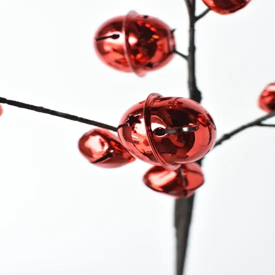 21" Jingle Bell Spray Red {3}