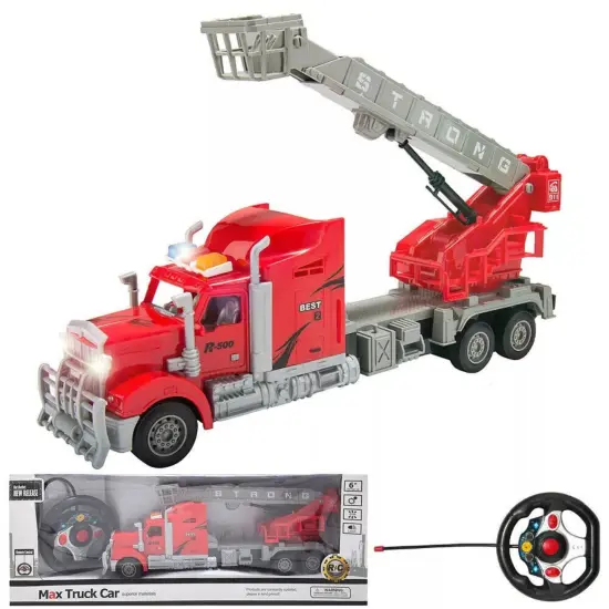 Kitcheniva Kids Toy 1: 15 Remote Control RC Fire Truck With Extendable Ladder Lights Sounds {1}