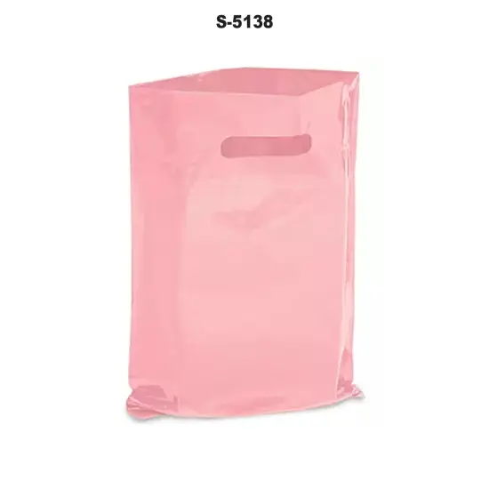 Custom Die Cut Shopping Bags for 11 x 15 x 3" Pink {3}