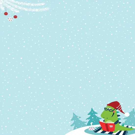 Great Papers! Holiday Stationery Letterhead, Christmas Dino, 8.5"x11", Printer Friendly, 50 sheets {1}