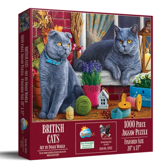 Sunsout British Cats 1000 pc Jigsaw Puzzle 42932 {3}