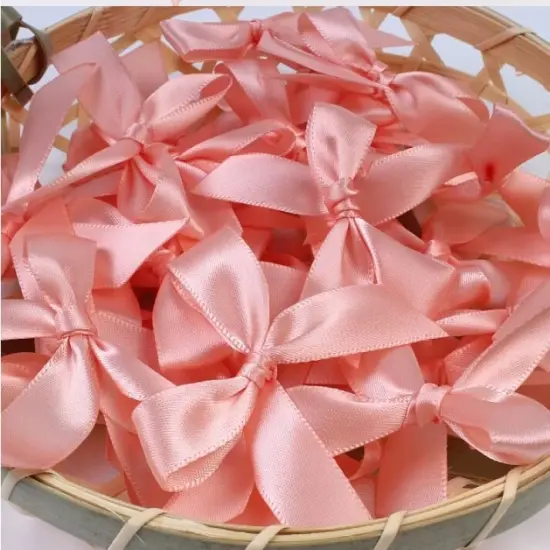 12 Ct Peach Bows Satin Ribbon {5}