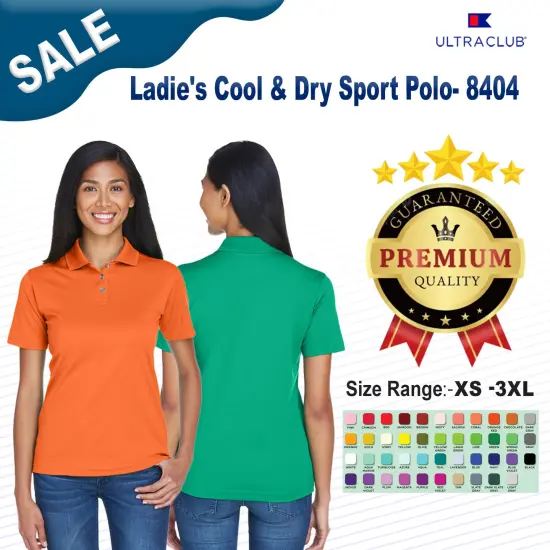 UltraClub&reg; Ladie's Cool & Dry Sport Polo KELLY {2}