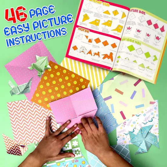 BRYTE Ultimate Rainbow Origami Kit With 450 Fun Colorful Papers, Gift-Ready Crafts For Girls Kids Ages 8-14 {5}