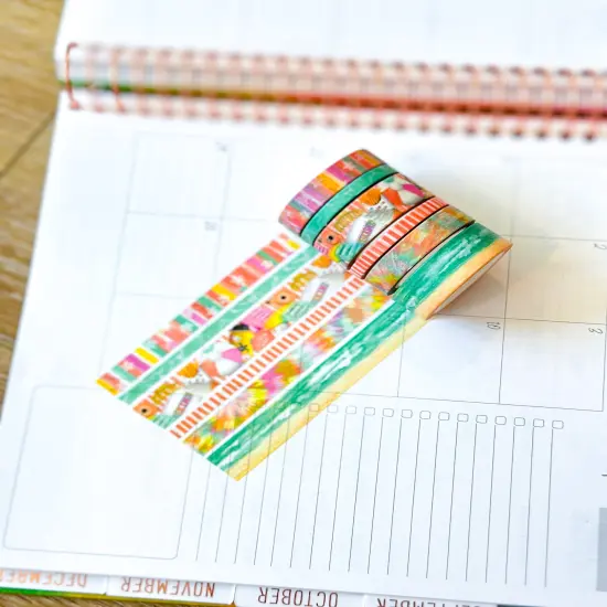 Beach Ocean Bright Colors Summer Stars Tye Dye Washi Tape Set August 2024 - W114 {6}