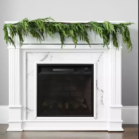 96-Inch Real Touch Norfolk Pine Garland &ndash; Elegant Greenery for Holiday Decor {3}