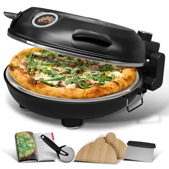 Eatex 12 Inch Countertop Pizza Oven Black {1}