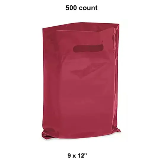 Die Cut Handle Bags 9 x 12" Burgundy {1}