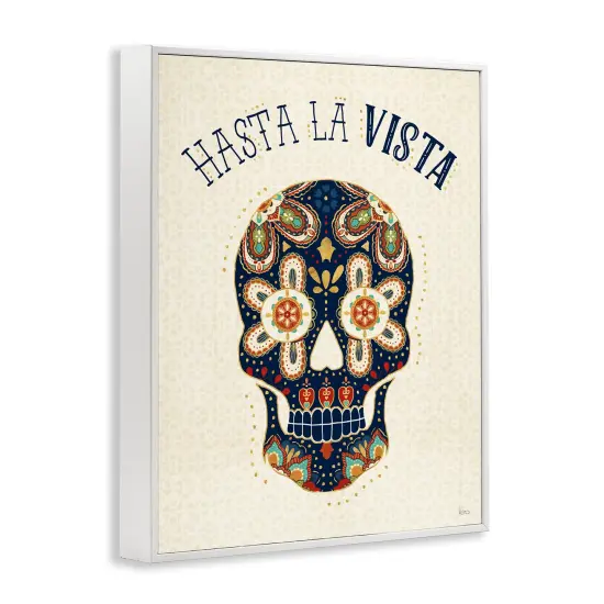 Stupell Industries Hasta la Vista Calavera Framed Giclee Art White Framed {3}