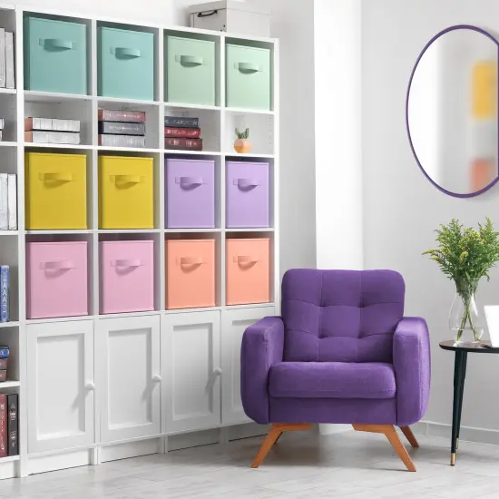 Sorbus Large 13" Storage Bins - 12 Pack Sturdy Collapsible Fabric Storage Cubes with Handle Rainbow pastel {2}