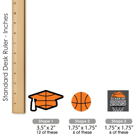 Big Dot of Happiness Grad Basketball - Cupcake Decoration - 2025 Graduation Party Cupcake Wrappers and Treat Picks Kit - Set of 24 {7}