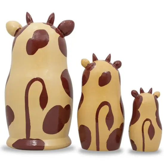 Set of 3 Cow Family Nesting Doll 5.5 Inches {3}