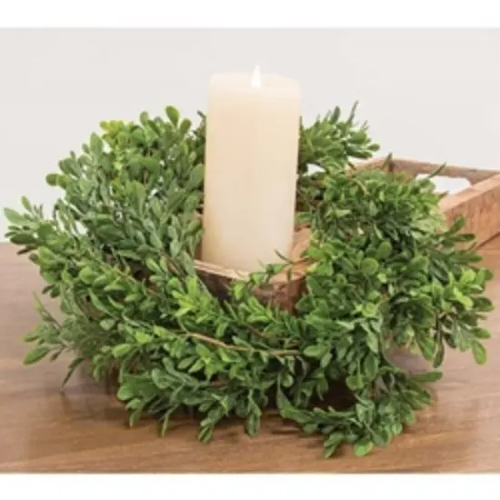 Heritage Boxwood Candle Ring 6.5" {2}
