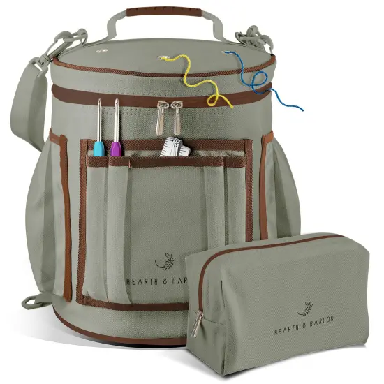 Hearth & Harbor Crochet Bag Organizer Sage Green {1}