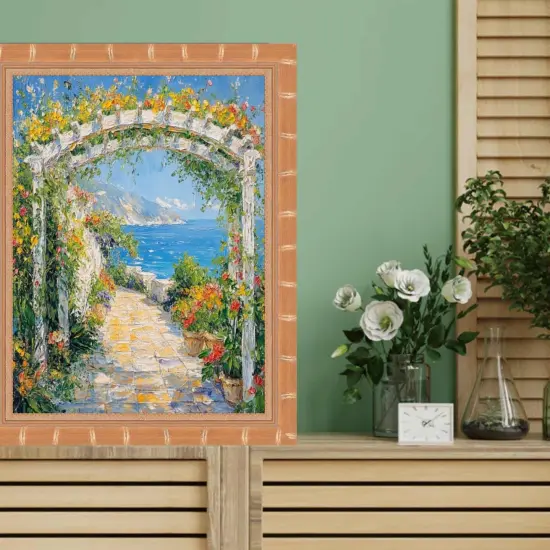 Boho Gold Bamboo Wood Picture Frame 12x20 frame {5}