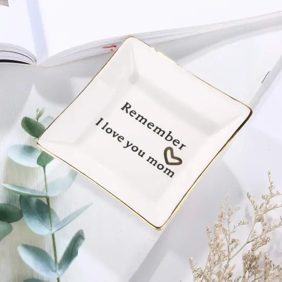 Ceramic Ring Dish Jewelry Tray-Mom Gifts, Remember I Love You Mom - Birthday, Mother's Day, Christmas Gifts for Mom {4}