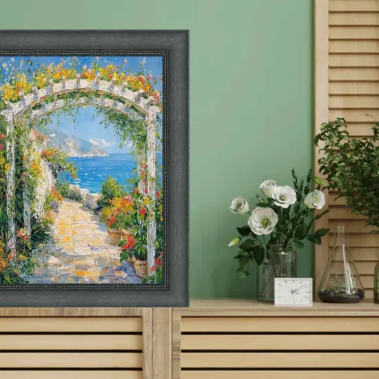 Gothic Wooden Black Scoop Bead Picture Frame 20x20 frame {6}