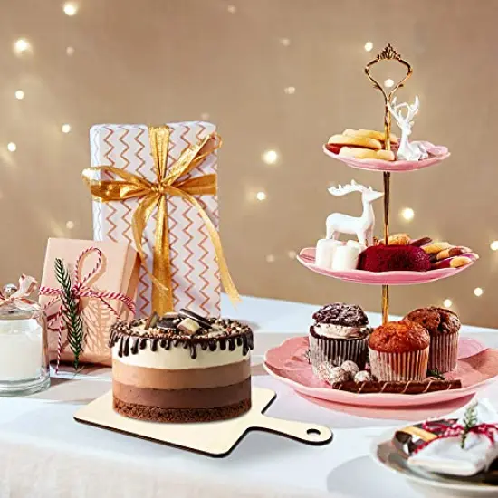 16 Pack Unfinished Wood Cutting Board Craft with Handle, Wooden Paddle Cheese Bread Board Set Chopping Board Serving Tray for Craft DIY Christmas Home Kitchen Cooking Decor (9.4" x 5.5") {3}