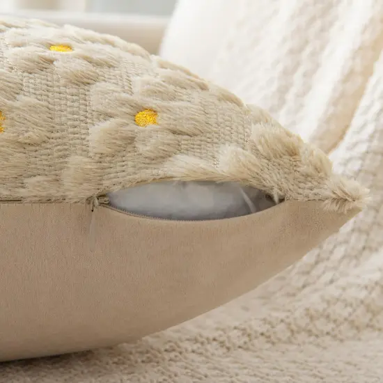 Spring Summer Decorative Throw Pillow Covers 18x18 Inch Set of 2 Soft Plush Faux Couch Pillow Covers Sun Flower Pillowcase Cushion Case Holiday for Home Decor Sofa Bed Living Room Light Beige {5}