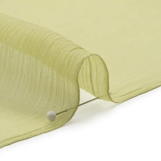 1 Yard Nile Green Crinkled Silk Chiffon Fabric Sheer Lightweight Perfect for Bridal Designer Dresses, 43 Inches Wide {2}