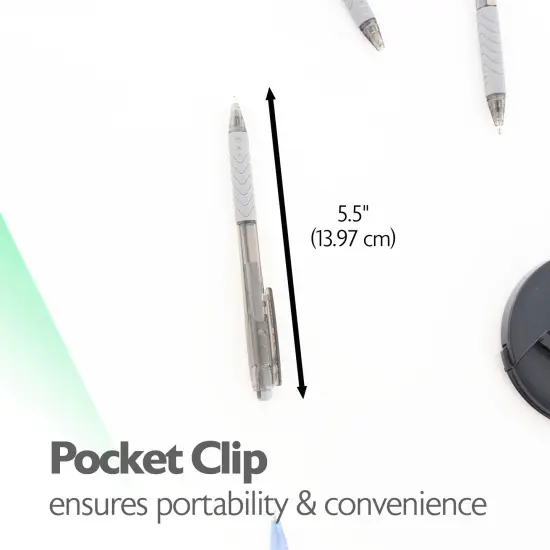 BAZIC Reva Black Color Retractable Pen w/ Cushion Grip (8/Pack) {2}