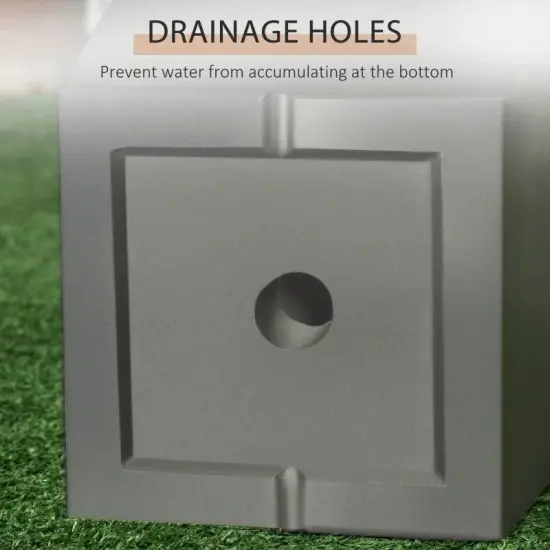 Magnesium Oxide Stackable Outdoor Planter Set of 2 with Drainage Holes Grey {4}