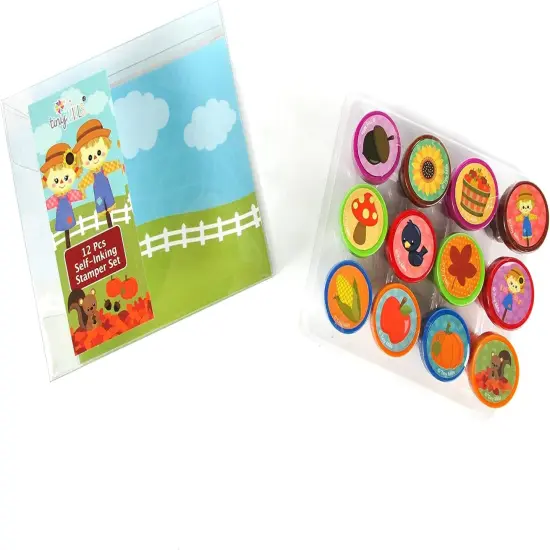 12 Pcs Fall Harvest Thanksgiving Stamp Kit for Kids {2}