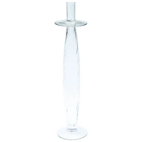 Northlight Transparent Swirled Glass Taper Candle Holder - 17.5" Clear {3}