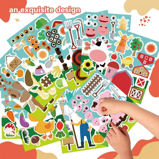 36 PCS Farm Animal Stickers Sheets {5}