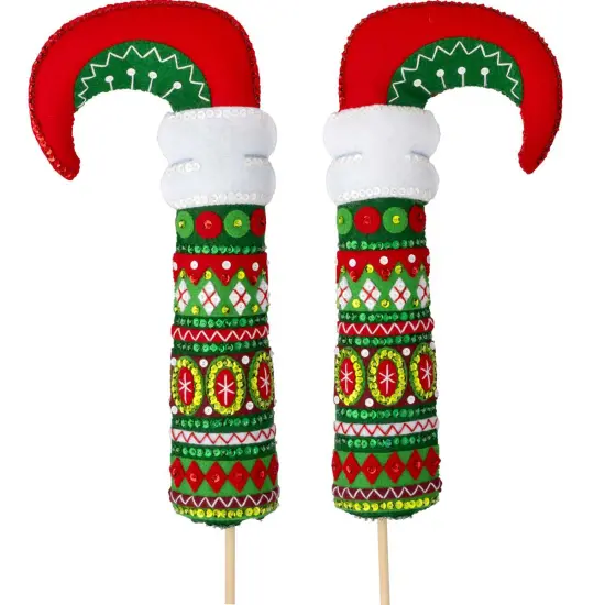 BucillaElf Legs Tree Pokes Felt & Sequin Kit Multi {1}