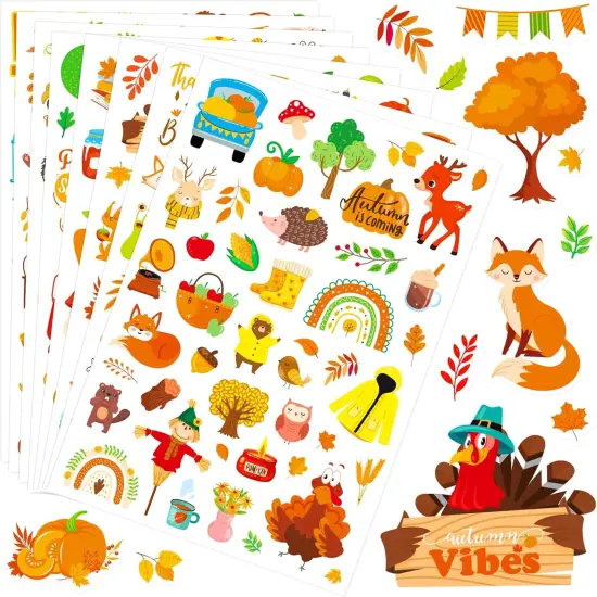Fall Autumn Adhesive Stickers 990 Counts {1}
