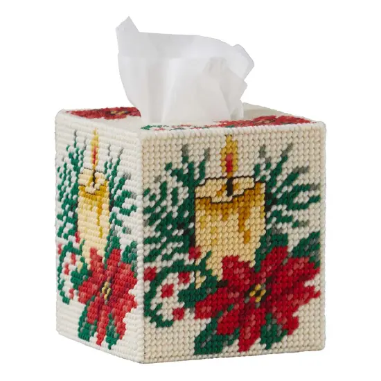 HerrschnersHoliday Light Tissue Box Plastic Canvas Kit Multi {1}