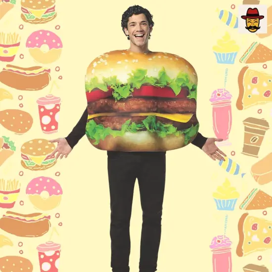 Adult Cheeseburger Costume Printed Tunic Perfect for Parties {3}