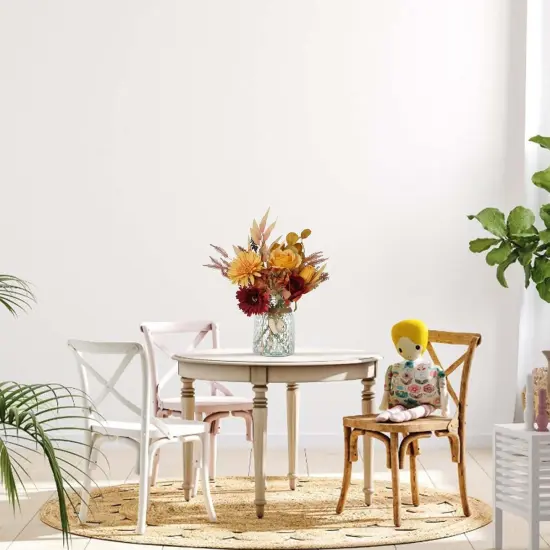 Fake Fall Flowers in Vase - Orange {5}