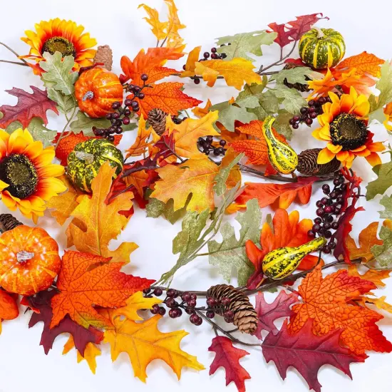 6 Ft Artificial Fall Maple Leaf Garland {3}