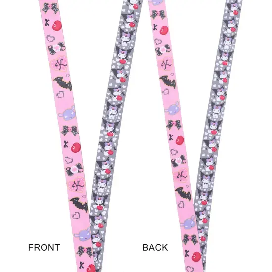 Kuromi Cherries & Cookies 22-Inch Lanyard With Kuromi Charm and Clear ID Sleeve {3}